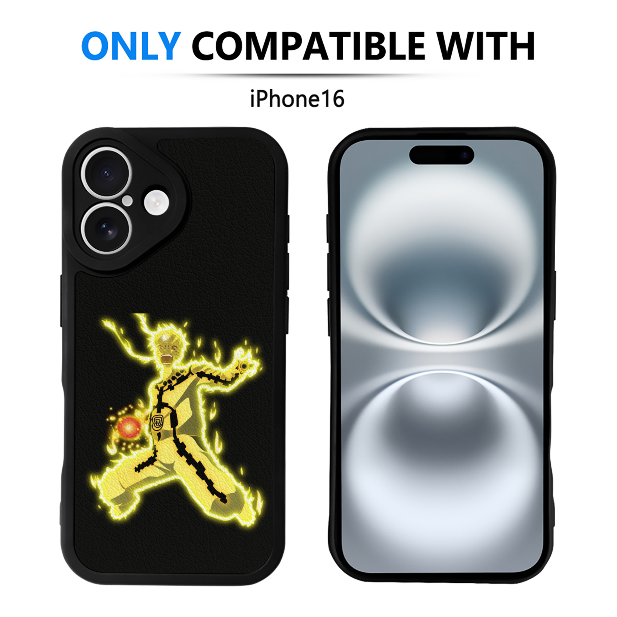 （画像用） NARUTO -ナルト- うずまき ナルト Uzumaki Naruto 【iPhone 16シリーズ対応】シリコンスマホケース（レザー調） 材質：シリコン